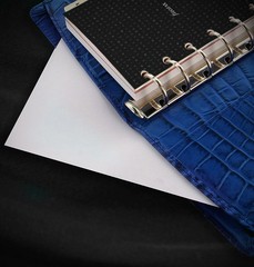 Filofax A5 Size Classic Croc Organiser Planner Notebook Indigo Leather-026009 #B