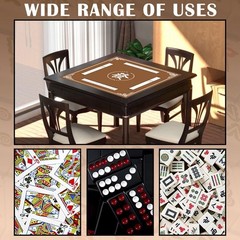 Mahjong Mat, 31.5 in x 31.5 in Mahjong Table Mat for Tile Game, Anti Slip and…