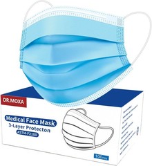 Efficient 3-Ply Blue Disposable Masks – ASTM Level 2, 100 Count, High Filtration
