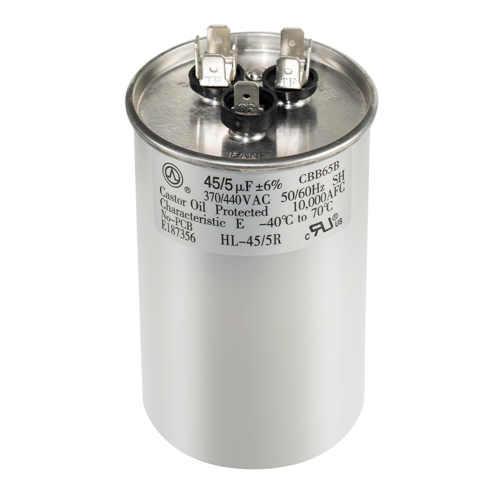 AC Capacitor 45+5 uF 45/5 MFD ±6% 370V/440VAC CBB65 Dual Run Circular Start C…