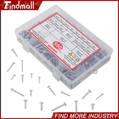 550Pcs 304 Stainless Steel Wood Screws Assortment Kit Phillips #4#6#8#10#12