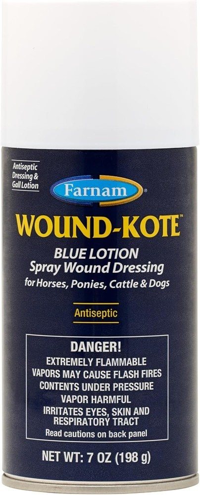 Farnam Wound-Kote Blue Lotion Spray Horse Wound Care for Use on Horses and Dogs,