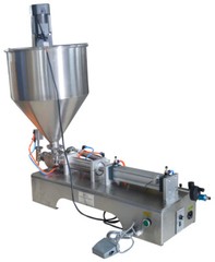 110V 100-1000ml 304 SS Paste Filling Machine with Vertical Mixing Hopper