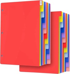 12 Tab Dividers for 3 Ring Binder,24 Pcs Multicolor 3 Ring Binder Dividers