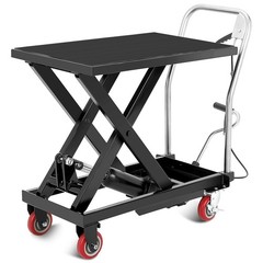 Manual Scissor Lift Foldable Hydraulic Lift Table Cart 500LBS 28.5in Non-Slip