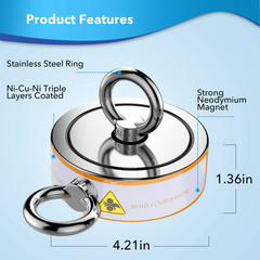 2600LBS Double Side Magnet Fishing Kit with Case, Magnet for Fishing & Treasure