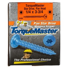 TorqueMaster Blue Ruspert Star Drive Pan Head Masonry Screws 1/4″ x 3-3/4″ Concr
