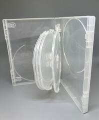 5 TOP QUALITY 25MM 8-DISC DVD CASE, SUPER CLEAR, CLIP, VIVA25MM08-CLR