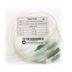 FIBER OPTIC PATCH CABLE, SC/APC-OPEN, SM SIMPLEX, 9/125, 1-METER, (10 PACK)