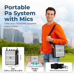 100W Portable Voice Amplifier with 2 Wireless Mics Pro Sound Big Sound Portabl