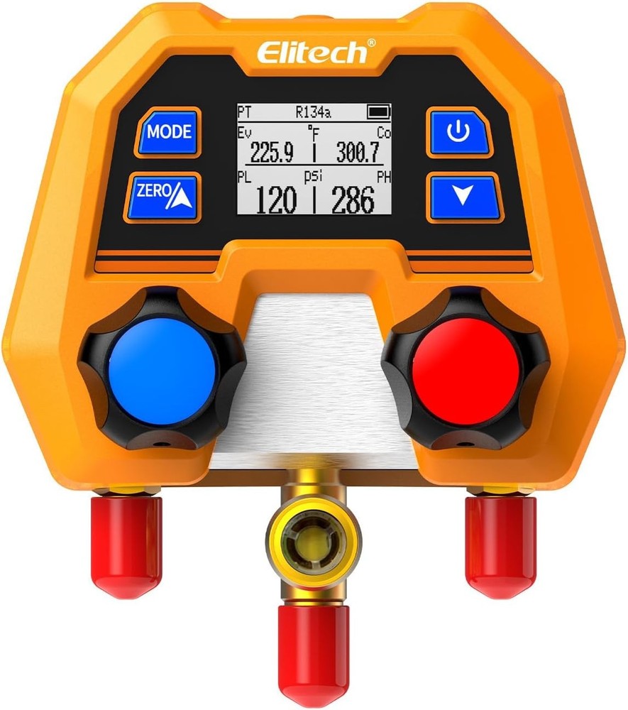 Elitech Digital Manifold Gauge for HVAC, Refrigeration & AC Systems – Support…