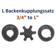 3pcs 3/4″ to 1″ L075 Flexible L-Jaw Coupling Coupler Set