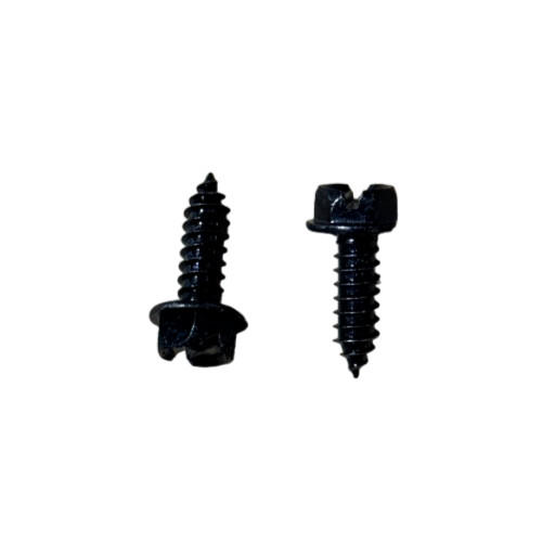 500) 3/8 Indented Hex Washer Head 1/4 x 3/4 Slotted Screw #14 1/2 OD Washer Head