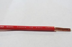 14 GAUGE WIRE RED 50′ FT PRIMARY AWG STRANDED COPPER POWER REMOTE MTW