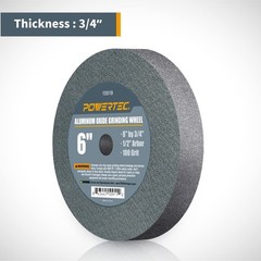 POWERTEC Bench Grinder Wheel 6 Inch 100 Grit, Aluminum Oxide Grinding Wheel f…