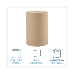 Boardwalk 6252 8″ x 350′ 1-Ply Hardwound Paper Towels – Natural (12/Carton) New