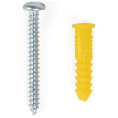 Hillman Plastic Anchors with Screws, #4-6, Holds up 10lbs, 40 Sets, New