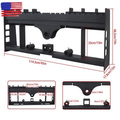 Heavy-Duty Skid Steer Pallet Fork Frame W/Receiver Hitch & Spear Sleeves 2500LBS