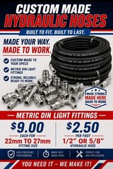 Chinese mini Custom Hydraulic Hose’s by the Foot 1/2″ or 5/8″ ID with Din ends