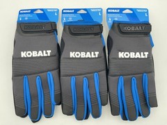 Kobalt Black Synthetic Leather Mechanical Repair Gloves 3 Pairs (Touch Screen)