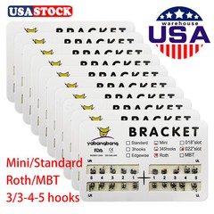 Yabangbang Orthodontic Dental Brackets Braces Mini Standard Roth MBT.022/ Hooks