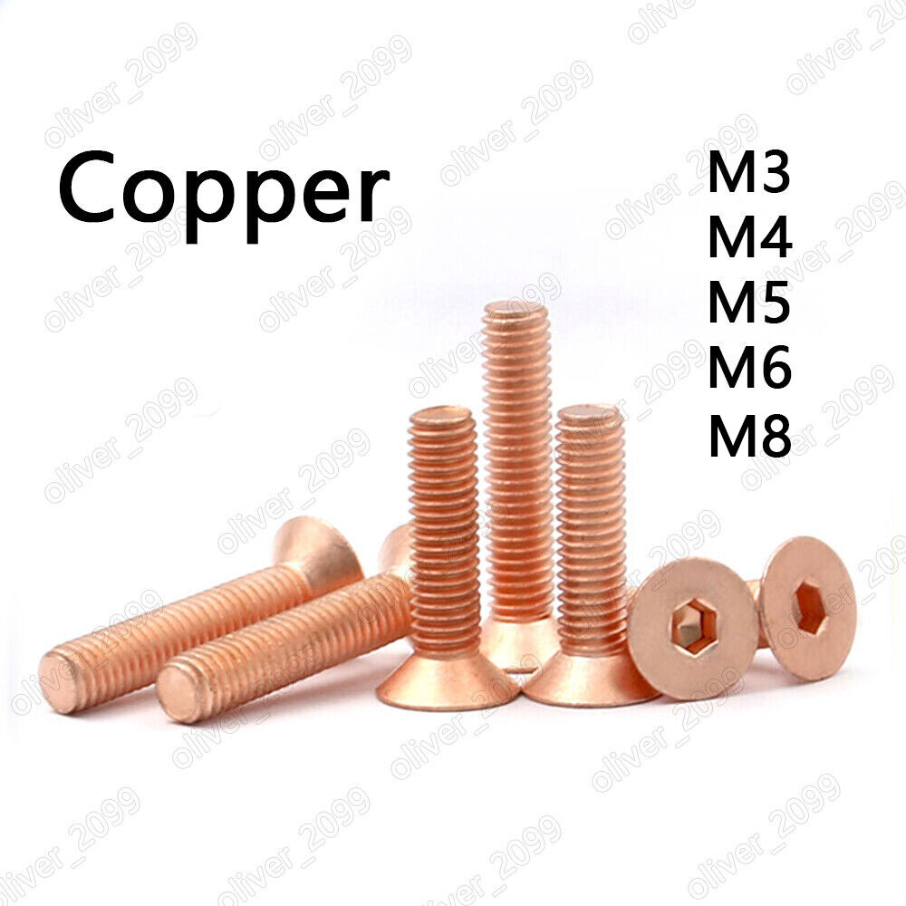 99,9% Reiner Kupfer DIN7991 Senkkopfschrauben mit Innensechskant M3 M4 M5 M6 M8