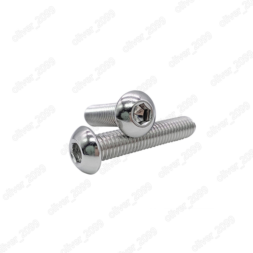 304 Stainless Steel Hex Socket Bolt Button Head Screws 2# 4# 6# 8# 10# 1/4 5/16
