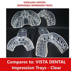 Dental Clear VPS Impression Trays Excellent Crystal (CHOOSE SIZE) (1 Bag of 12)