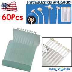 60Pc Dental lab Disposable Sticky Applicators With Adhesive Tip Micro Brush 10CM