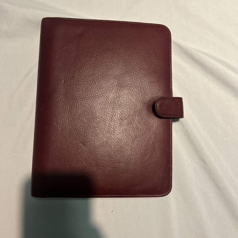 Franklin Covey Planner 7 Ring Binder Executive Organizer Red Faux Leather