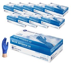 Blue Nitrile Vinyl Blend Gloves Heavy Duty Powder-Free 5-mil Case of 1000 New