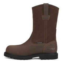HISEA NINGO Men Steel/Soft Toe Wellington Work Boots Leather Western Cowboy Boot