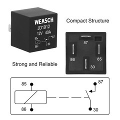 12V 4 Way Fuse Relay Box, 4 Relays and 4 ATC/ATO Blade Fuses, Universal Fuse and