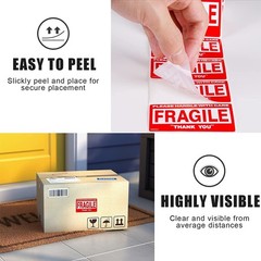 Fragile Stickers 1 Roll 500 2×3 Fragile Label Sticker Handle With Care Mailing