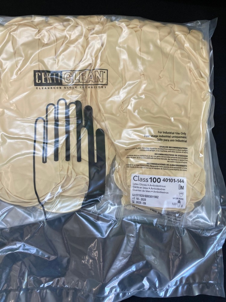 CERTICLEAN® Class 100 Latex Gloves, Pack of 100, Ambidextrous,size L