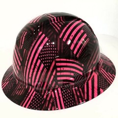 NEW FULL BRIM Hard Hat custom hydro dipped AMERICAN FLAG AMERICAN WOMAN EDITION