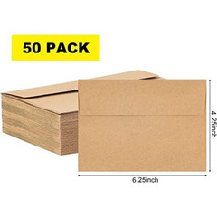 50 Pack Kraft Envelopes 4 X 6 Inch Brown Envelopes,A4 Envelopes, Card Envelopes,