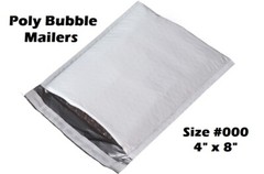 SIZE #000 4″X8″ SELF SEALING POLY WHITE BUBBLE MAILERS PADDED SHIPPING ENVELOPES
