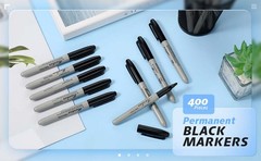 100 Pack Black Permanent Markers Bulk – Fine Point Permanent Marker Quick Drying