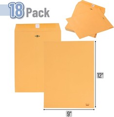 – Clasp Envelopes,18 Pack, 9X12, Brown Kraft, Letter Size Envelopes, Document En