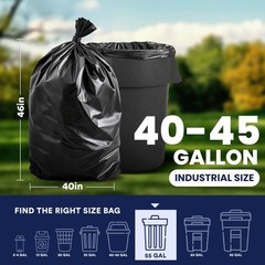 Plasticplace 40-45 Gallon Trash 2.3 Mil Heavy Duty Garbage Can 40 X 46 50 Count