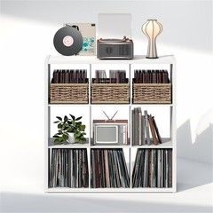 Pemberly Row 9-Cube Media Storage Organizer in Engineered Wood White