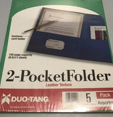 New 10 Pack DUO-TANG 2-pocket REPORT COVERS Leather Texture White