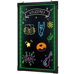 VEVOR LED Message Writing Board 24″x16″ Illuminated Erasable Lighted Chalkboard