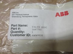 Asea Brown Boveri 1647795 ABB Valve Disc