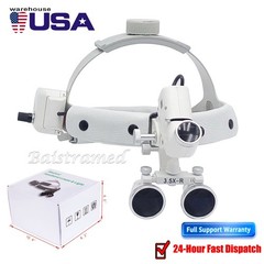 Dental 3.5X médico quirúrgico lupas binoculares lupa de banda frontal led faro