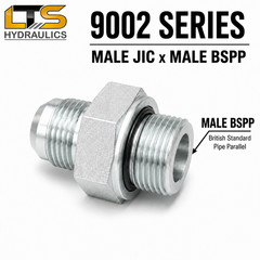 Male JIC x Male British Parallel Pipe BSPP Hydraulic Adapter Multiple Variations