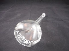 EM Hirschmann Glass TC 250mL ± 0.12mL Volumetric Flask Stopper Size #16 Chipped