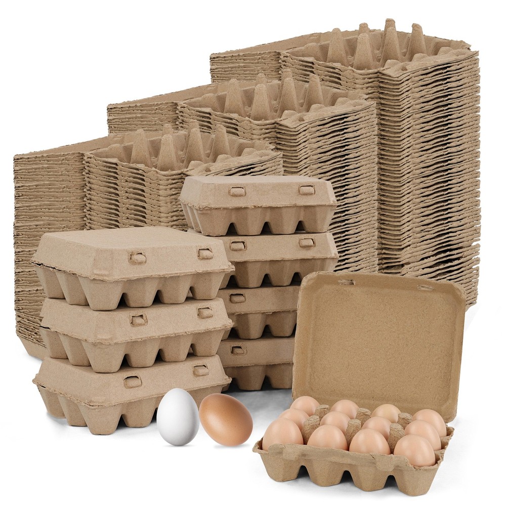 Ruralty Recycled Cardboard Egg Cartons 200ct Dozen 4×3 Vintage Bulk Egg Cartons