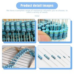 1W Metal Film Resistors Kit – 1220-Piece 122 Values 0.33Ω-2.2MΩ, ±1% Toleranc…